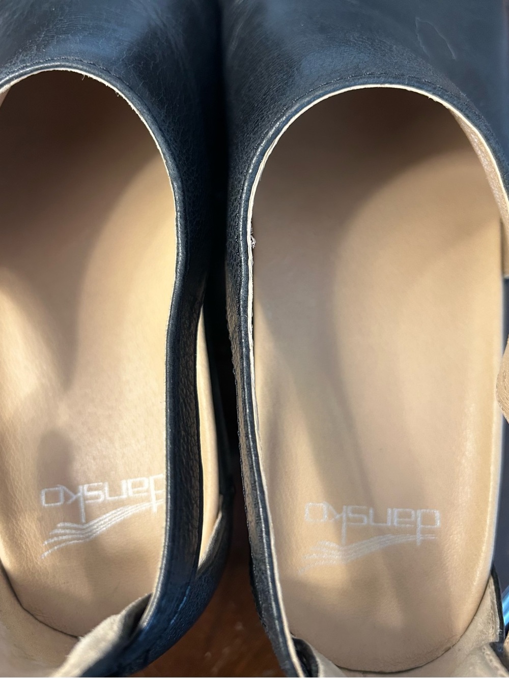 Dansko Black Leather Slingback Clog with Stud Trim - Picture 4 of 7